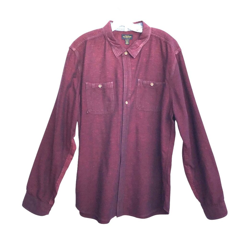CPO PROVISIONS Mens XL/TG Button Down Long Sleeve Red Cotton Shirt